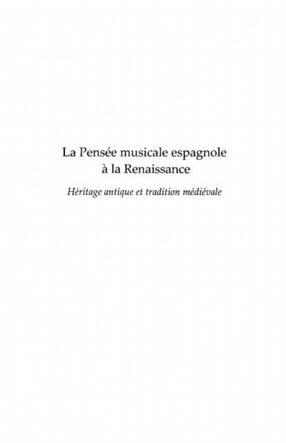 Produktbild: La pensee musicale espagnole A la renaissance - heritage ant