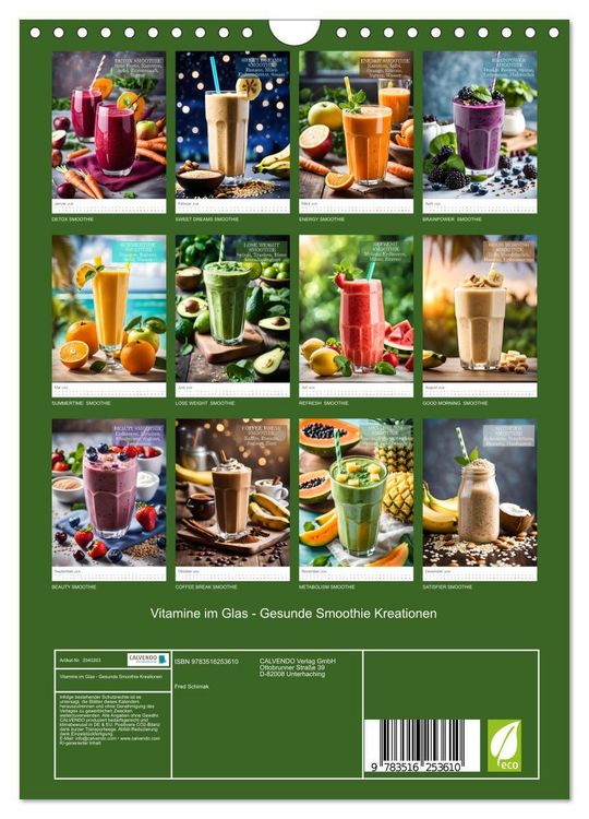 Produktbild: Vitamine im Glas - Gesunde Smoothie Kreationen (Wandkalender 2026 DIN A4 hoch), CALVENDO Monatskalender