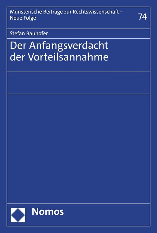 Produktbild: Der Anfangsverdacht der Vorteilsannahme
