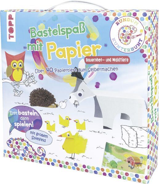 Produktbild: Bastelkoffer Rundum Kunterbunt Bastelspa&szlig; Papier (X)