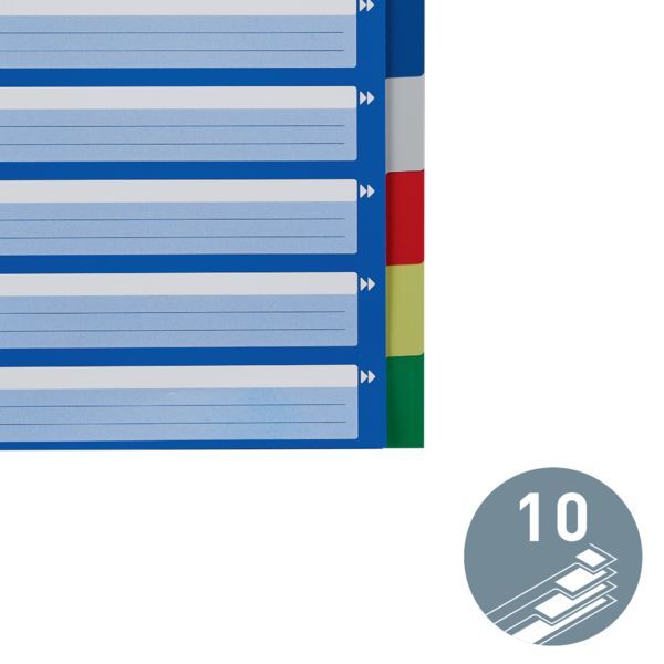Produktbild: LEITZ Plastikregister blanko blau DIN A4 mehrfarbige Taben