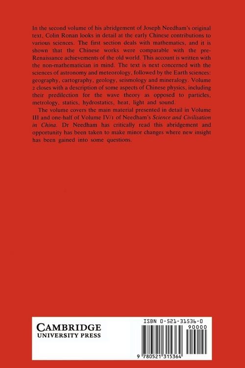 Produktbild: The Shorter Science and Civilisation in China