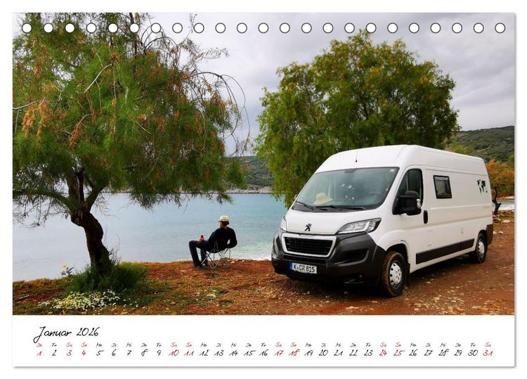 Produktbild: Berge und Meer: ein Vanlife-Abenteuer im Westen Griechenlands (Tischkalender 2026 DIN A5 quer), CALVENDO Monatskalender