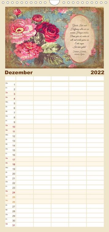 Produktbild: Poetische Romantik - Familienplaner hoch (Wandkalender 2022 , 21 cm x 45 cm, hoch)