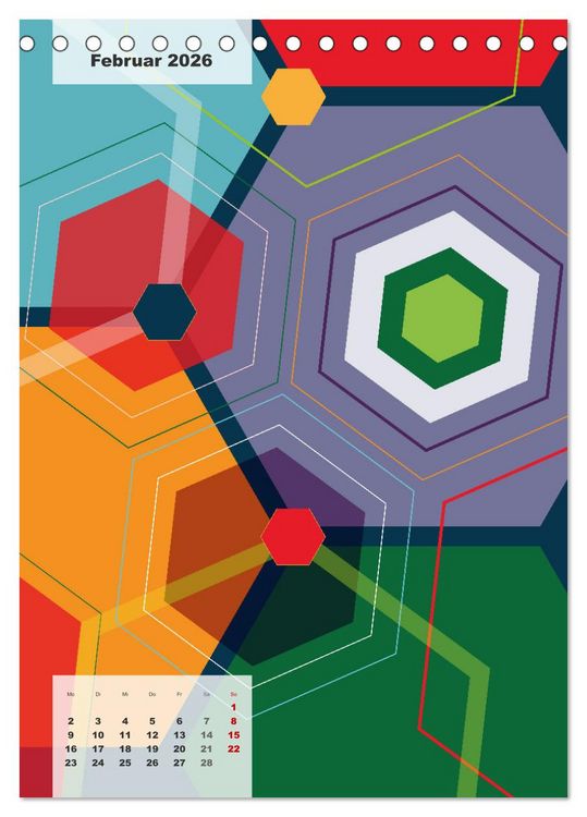 Produktbild: Geometrical ART (Tischkalender 2026 DIN A5 hoch), CALVENDO Monatskalender