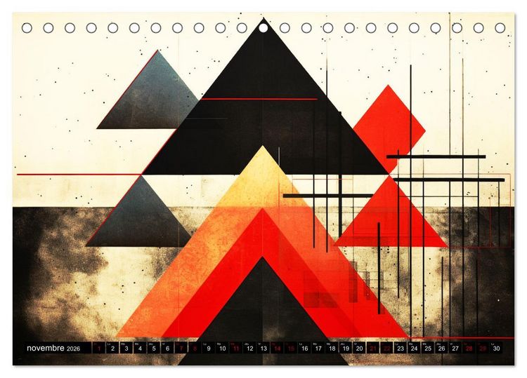Produktbild: Vent sur l'art abstrait (Calendrier de bureau 2026 DIN A5 vertical), CALVENDO calendrier mensuel