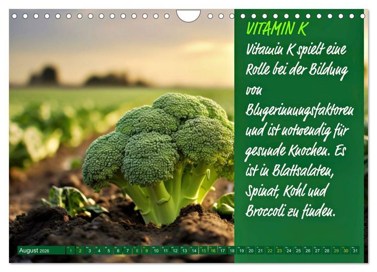 Produktbild: VITAMINE - Gesundheit aus der Natur (Wandkalender 2026 DIN A4 quer), CALVENDO Monatskalender