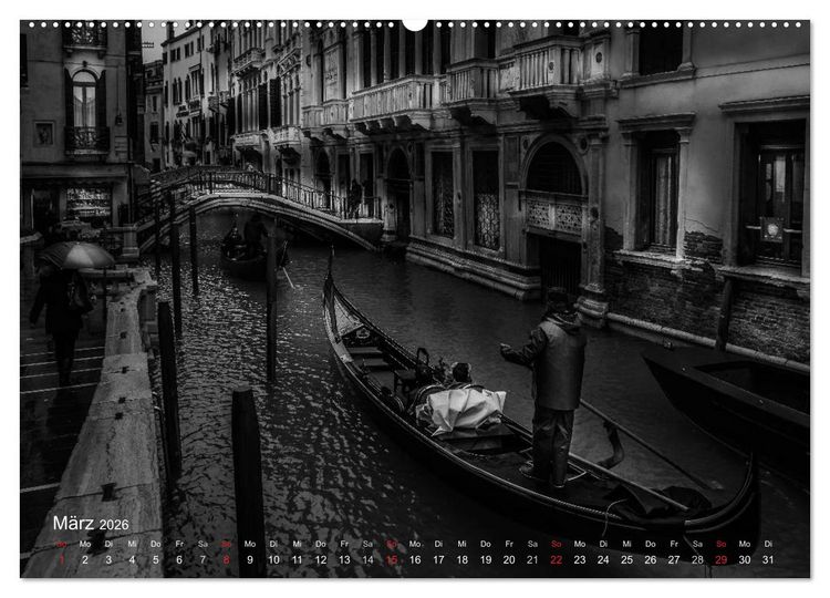 Produktbild: Venedig - Licht und Schatten (Wandkalender 2026 DIN A2 quer), CALVENDO Monatskalender