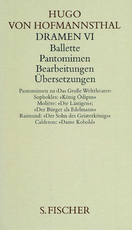 Produktbild: Dramen VI. Ballette - Pantomimen - Bearbeitungen - &Uuml;bersetzungen