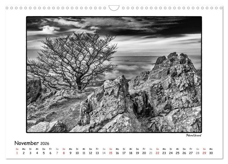 Produktbild: RH&Ouml;N SCHWARZ-WEISS (Wandkalender 2026 DIN A3 quer), CALVENDO Monatskalender