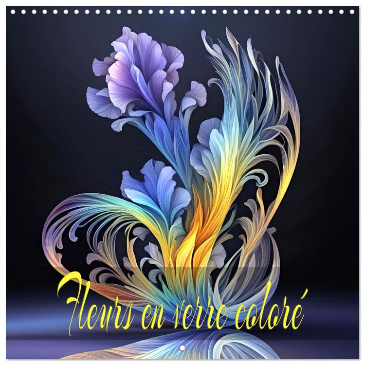 Produktbild: Fleurs en verre color&eacute; (Calendrier mural carr&eacute; 2026 30x30 cm) Calendrier double avec une page pour vos prises de notes