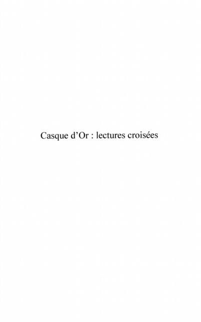 Produktbild: Casque d'or: lectures croises