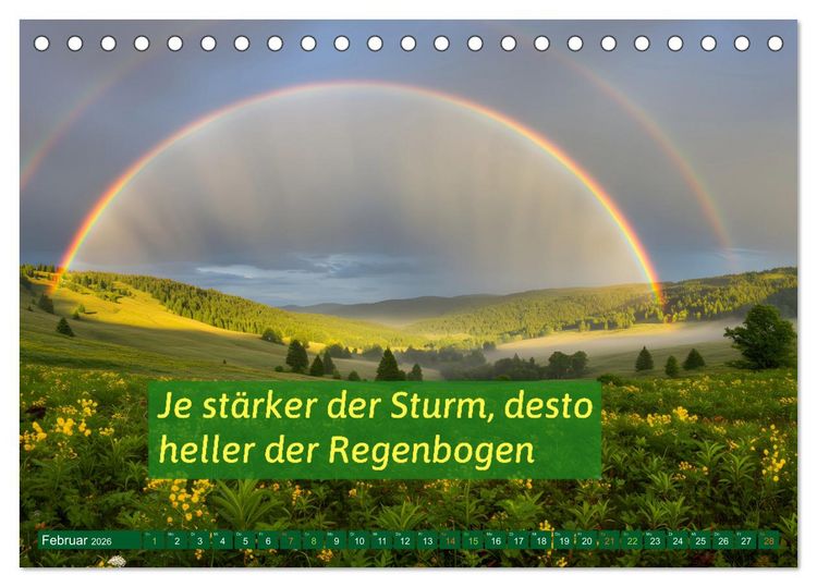 Produktbild: Regenmomente &ndash; Spr&uuml;che f&uuml;r graue Tage (Tischkalender 2026 DIN A5 quer), CALVENDO Monatskalender