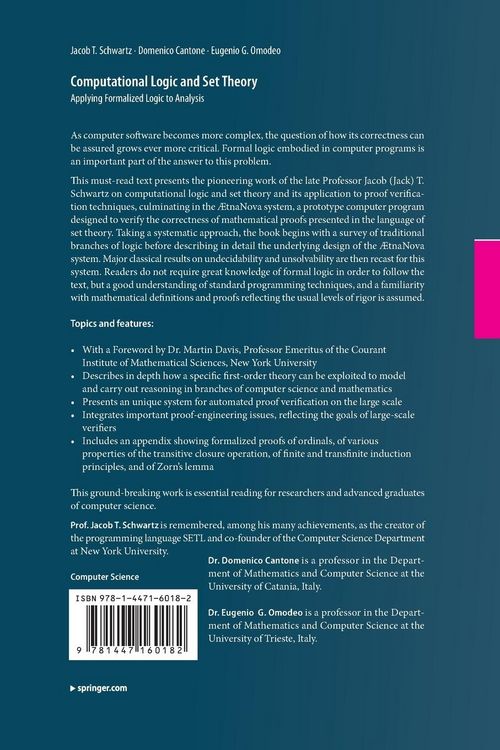Produktbild: Computational Logic and Set Theory