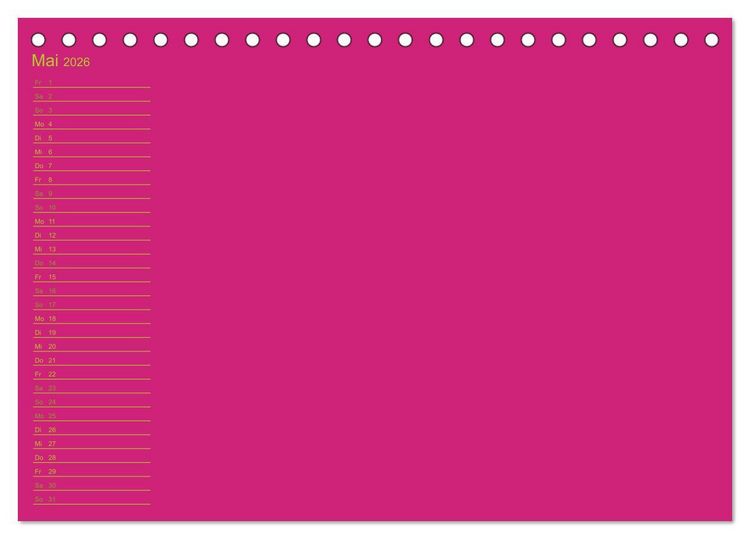 Produktbild: Bastel-Geburtstagskalender pink / Geburtstagskalender (Tischkalender 2026 DIN A5 quer), CALVENDO Monatskalender
