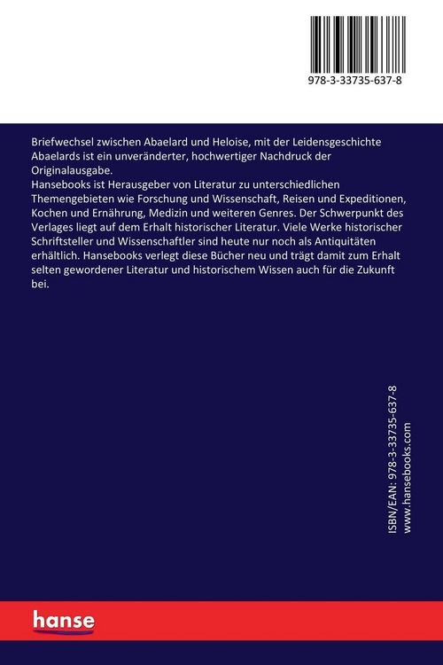 Produktbild: Briefwechsel zwischen Abaelard und Heloise, mit der Leidensgeschichte Abaelards
