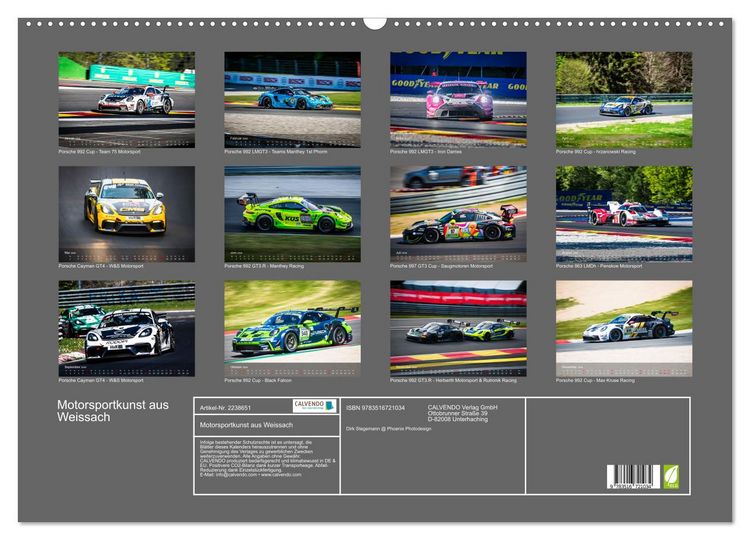 Produktbild: Motorsportkunst aus Weissach (Wandkalender 2026 DIN A2 quer), CALVENDO Monatskalender