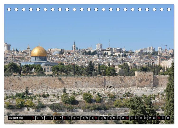 Produktbild: Jerusalem - die Goldene Stadt (Tischkalender 2026 DIN A5 quer), CALVENDO Monatskalender