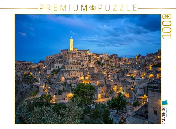 Produktbild: CALVENDO Puzzle Das aus dem Film mit dem ber&uuml;hmten Spion bekannte Matera bei Nacht | 1000 Teile Lege-Gr&ouml;&szlig;e 64x48cm Foto-Puzzle f&uuml;r gl&uuml;ckliche Stunden
