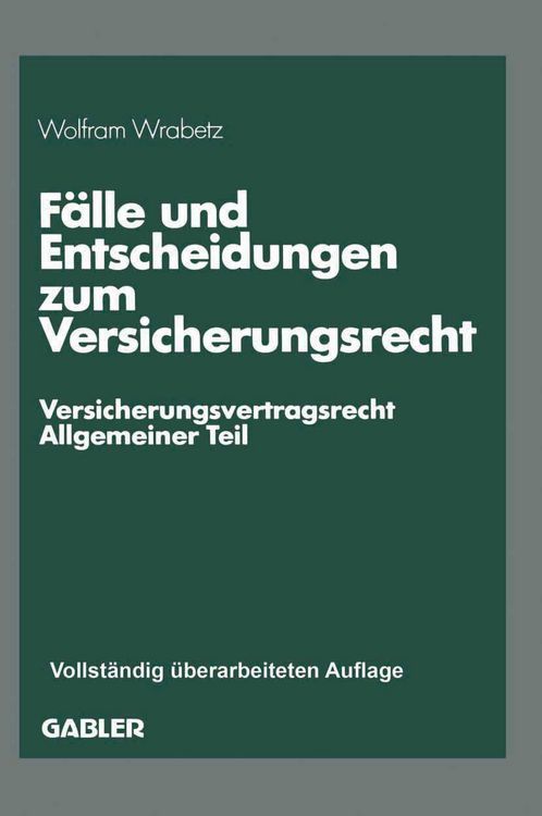 Produktbild: F&auml;lle und Entscheidungen zum Versicherungsrecht