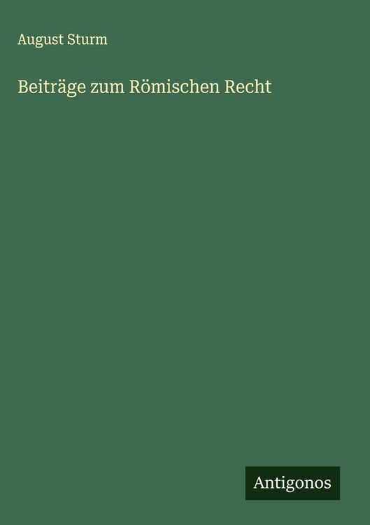 Produktbild: Beitr&auml;ge zum R&ouml;mischen Recht