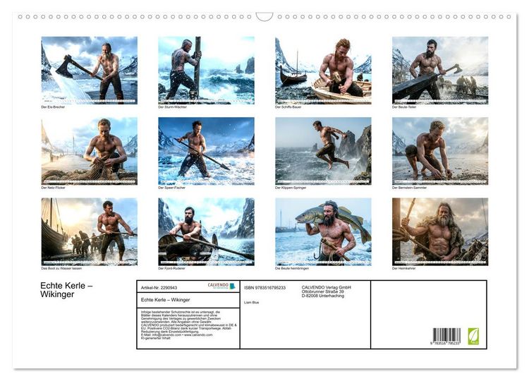 Produktbild: Echte Kerle &ndash; Wikinger (Wandkalender 2027 DIN A2 quer), CALVENDO Monatskalender