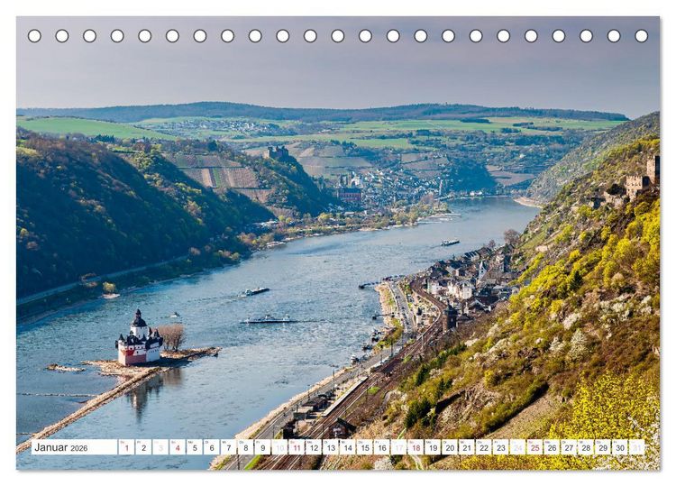 Produktbild: Kaub - Romantische Stadt am Rhein (Tischkalender 2026 DIN A5 quer), CALVENDO Monatskalender