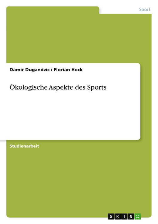 Produktbild: &Ouml;kologische Aspekte des Sports