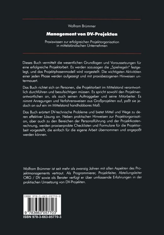 Produktbild: Management von DV-Projekten