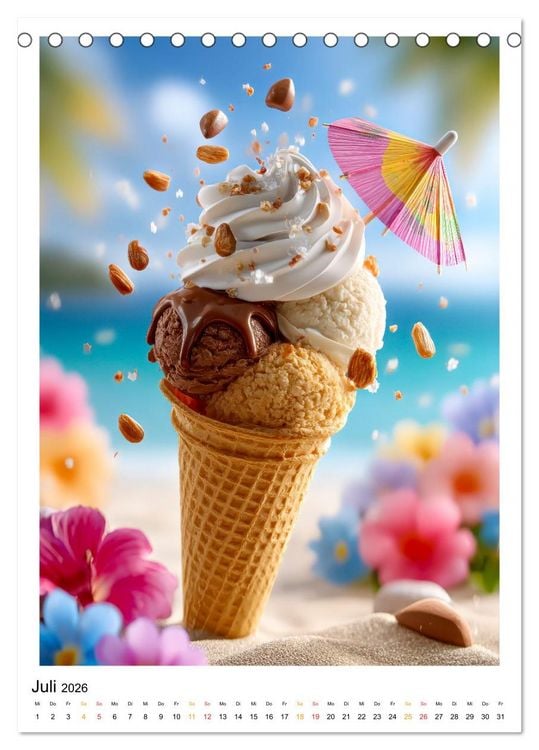 Produktbild: Lecker Eis (Tischkalender 2026 DIN A5 hoch), CALVENDO Monatskalender