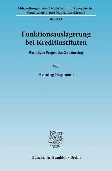 Produktbild: Funktionsauslagerung bei Kreditinstituten.