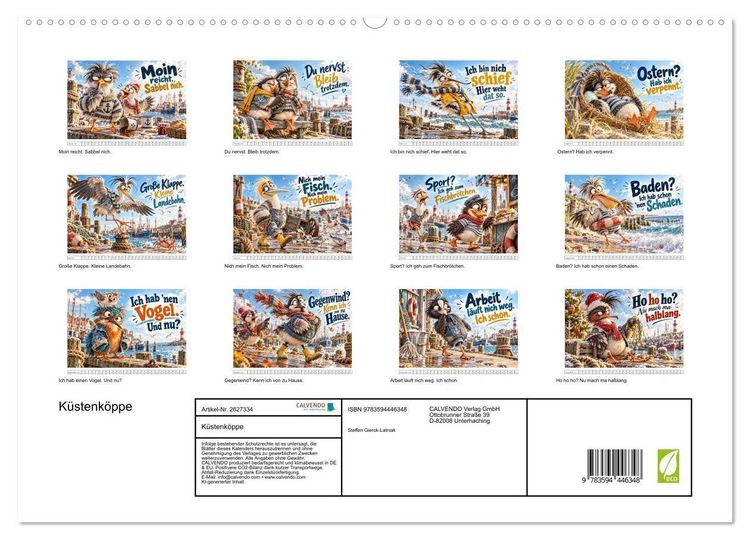 Produktbild: K&uuml;stenk&ouml;ppe (hochwertiger Premium Wandkalender 2027 DIN A2 quer), Kunstdruck in Hochglanz
