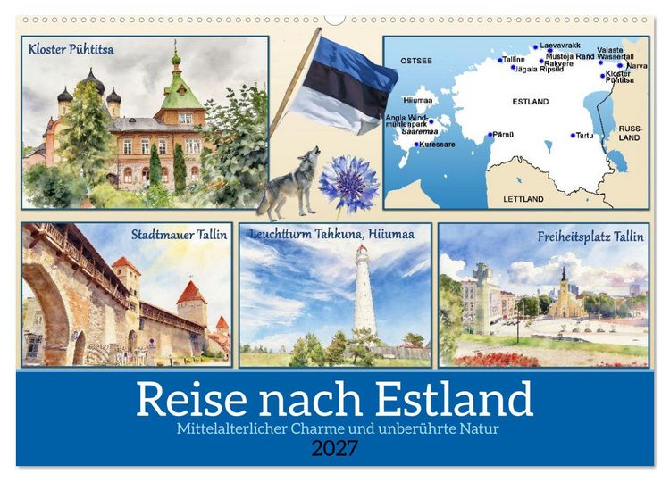 Produktbild: Reise nach Estland (Wandkalender 2027 DIN A2 quer), CALVENDO Monatskalender
