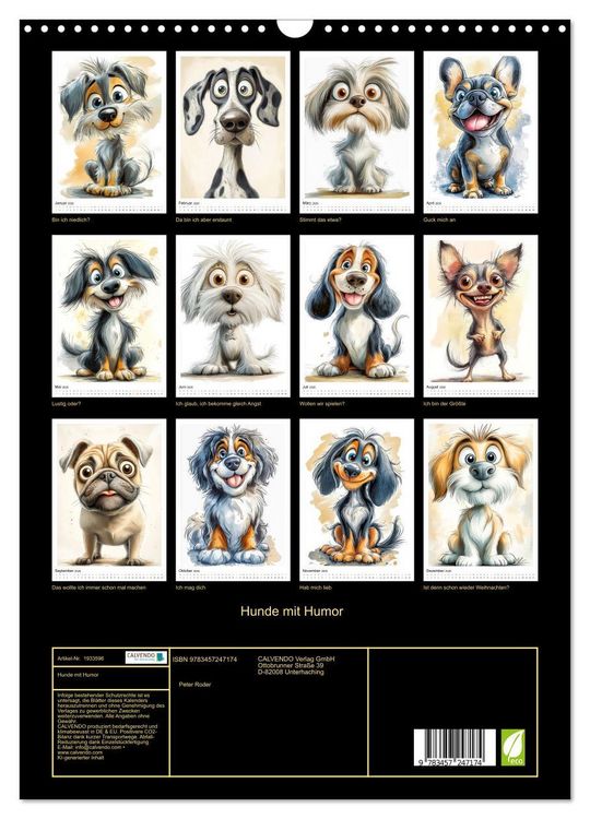 Produktbild: Hunde mit Humor (Wandkalender 2026 DIN A3 hoch), CALVENDO Monatskalender