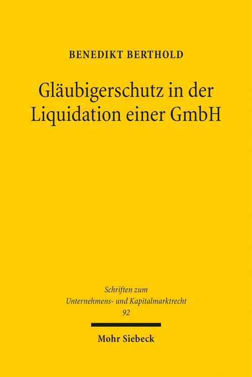 Produktbild: Gl&auml;ubigerschutz in der Liquidation einer GmbH