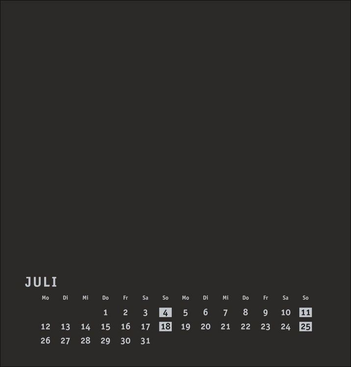 Produktbild: Premium-Bastelkalender schwarz mittel 2027