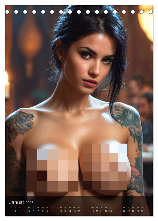 Produktbild: Tattoo Queens (Tischkalender 2026 DIN A5 hoch), CALVENDO Monatskalender