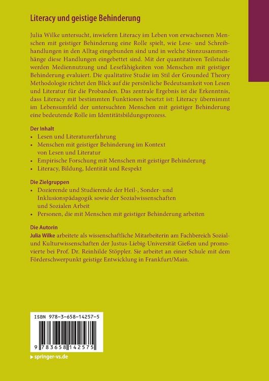 Produktbild: Literacy und geistige Behinderung
