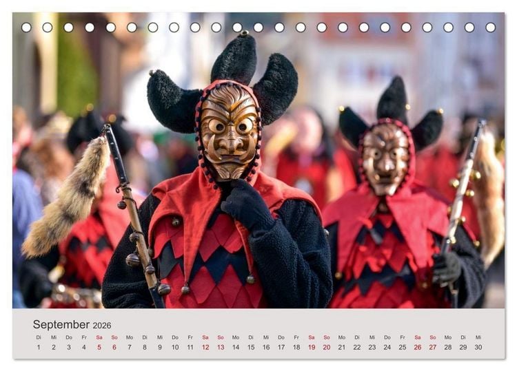 Produktbild: Narri 2026 Bilder der Schw&auml;bisch-Alemannischen Fasnet (Tischkalender 2026 DIN A5 quer), CALVENDO Monatskalender