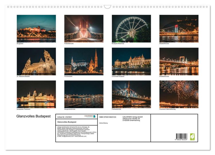 Produktbild: Glanzvolles Budapest (Wandkalender 2027 DIN A2 quer), CALVENDO Monatskalender