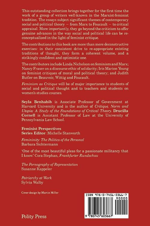 Produktbild: Feminism as Critique