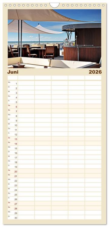 Produktbild: Familienplaner 2026 - Gr&ouml;mitz - Ostseebad an der Sonnenseite mit 5 Spalten (Wandkalender, 21 x 45 cm) CALVENDO