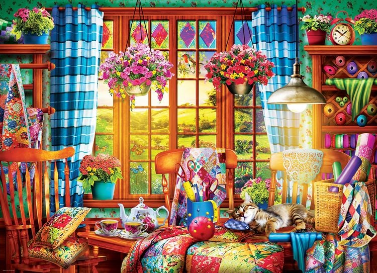 Produktbild: Puzzle 1000 Teile - Patchwork Craft Room