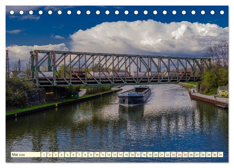 Produktbild: Duisburg - Br&uuml;cken &uuml;ber Br&uuml;cken (Tischkalender 2026 DIN A5 quer), CALVENDO Monatskalender