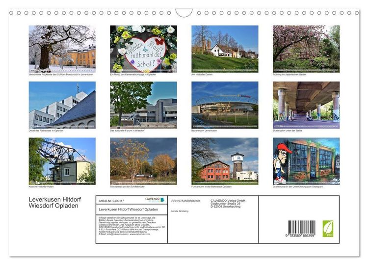 Produktbild: Leverkusen Hitdorf Wiesdorf Opladen (Wandkalender 2027 DIN A3 quer), CALVENDO Monatskalender