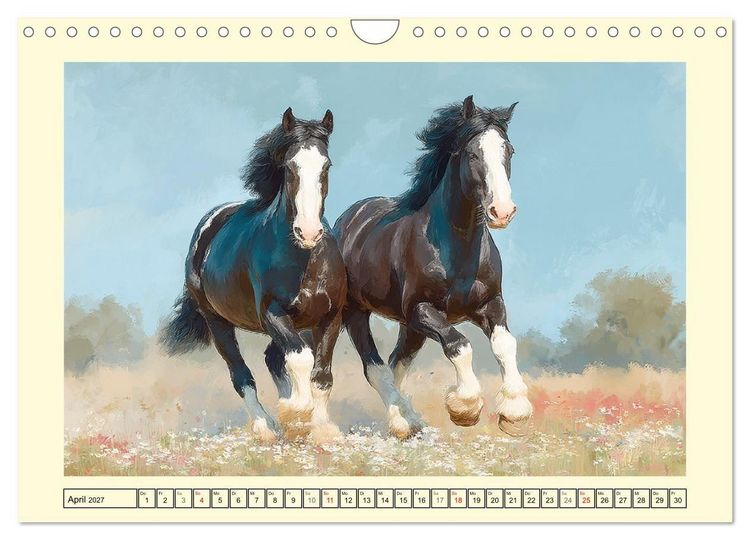 Produktbild: Starke Pferde. Imposante Kaltbl&uuml;ter auf dem Farmland (Wandkalender 2027 DIN A4 quer), CALVENDO Monatskalender