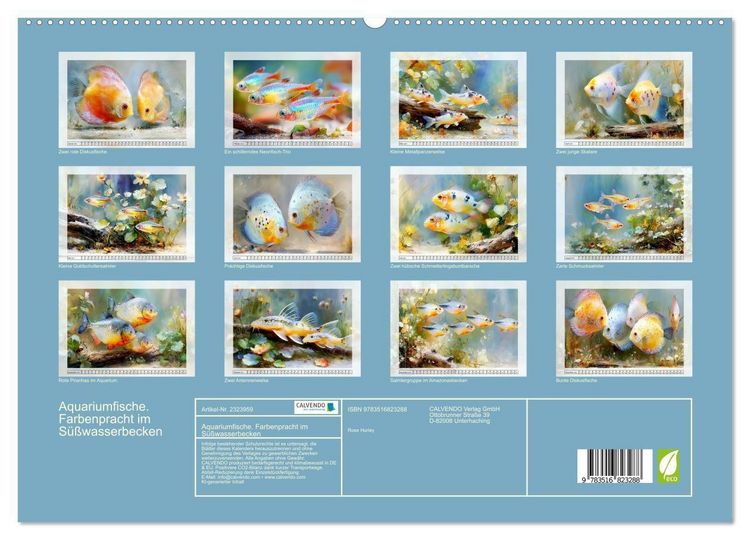 Produktbild: Aquariumfische. Farbenpracht im S&uuml;&szlig;wasserbecken (hochwertiger Premium Wandkalender 2027 DIN A2 quer), Kunstdruck in Hochglanz