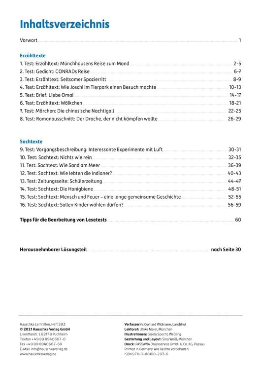 Produktbild: &Uuml;bungsheft mit Lesetests in Deutsch 3. Klasse