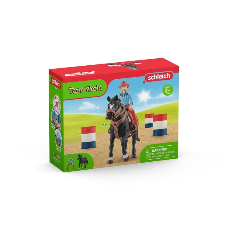 Produktbild: schleich&reg; 42576 - Farm World, Barrel Racing mit Cowgirl