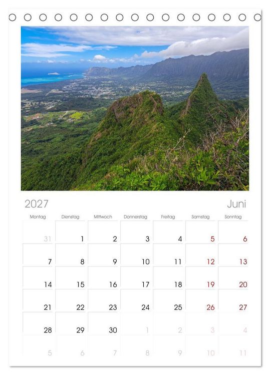Produktbild: Tischplaner 2027 - Hawaii - Eindr&uuml;cke von Big Island, Kauai & Oahu (A5 Tischkalender zum Aufstellen) CALVENDO
